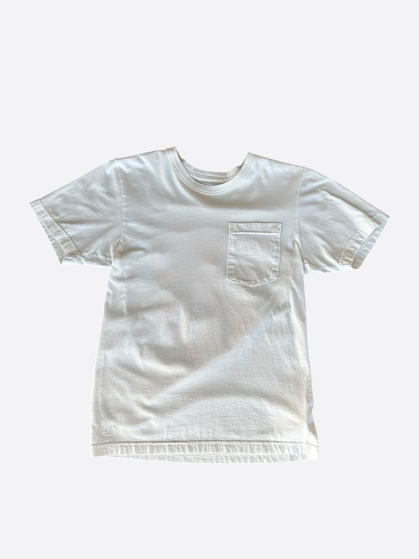 Chrome Hearts White & Orange Striped Dagger Logo T-Shirt
