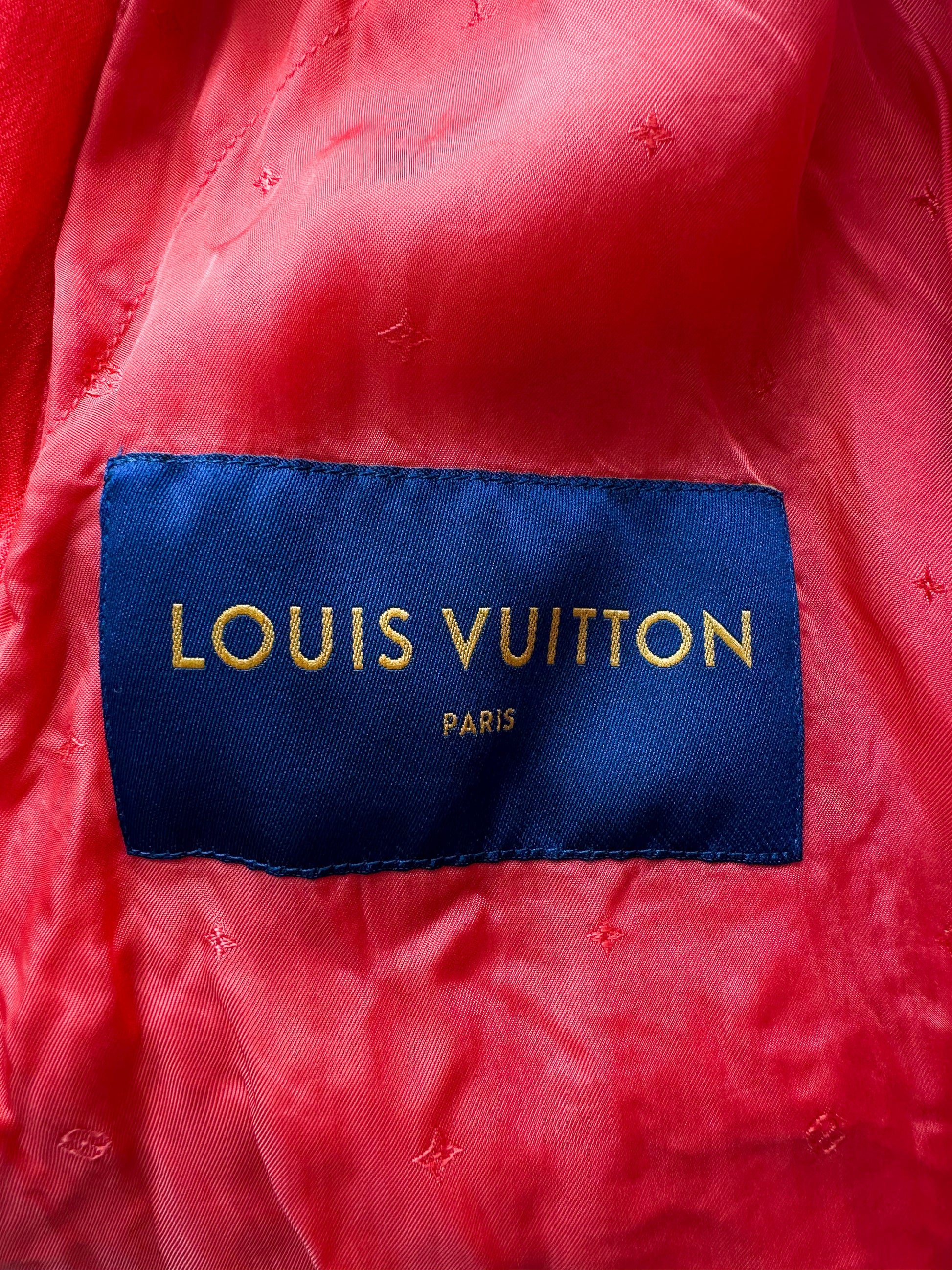 Louis Vuitton Red & White Embroidered Souvenir Jacket