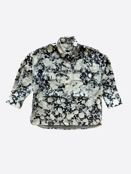 Louis Vuitton Blue & White Poppies Denim Shirt