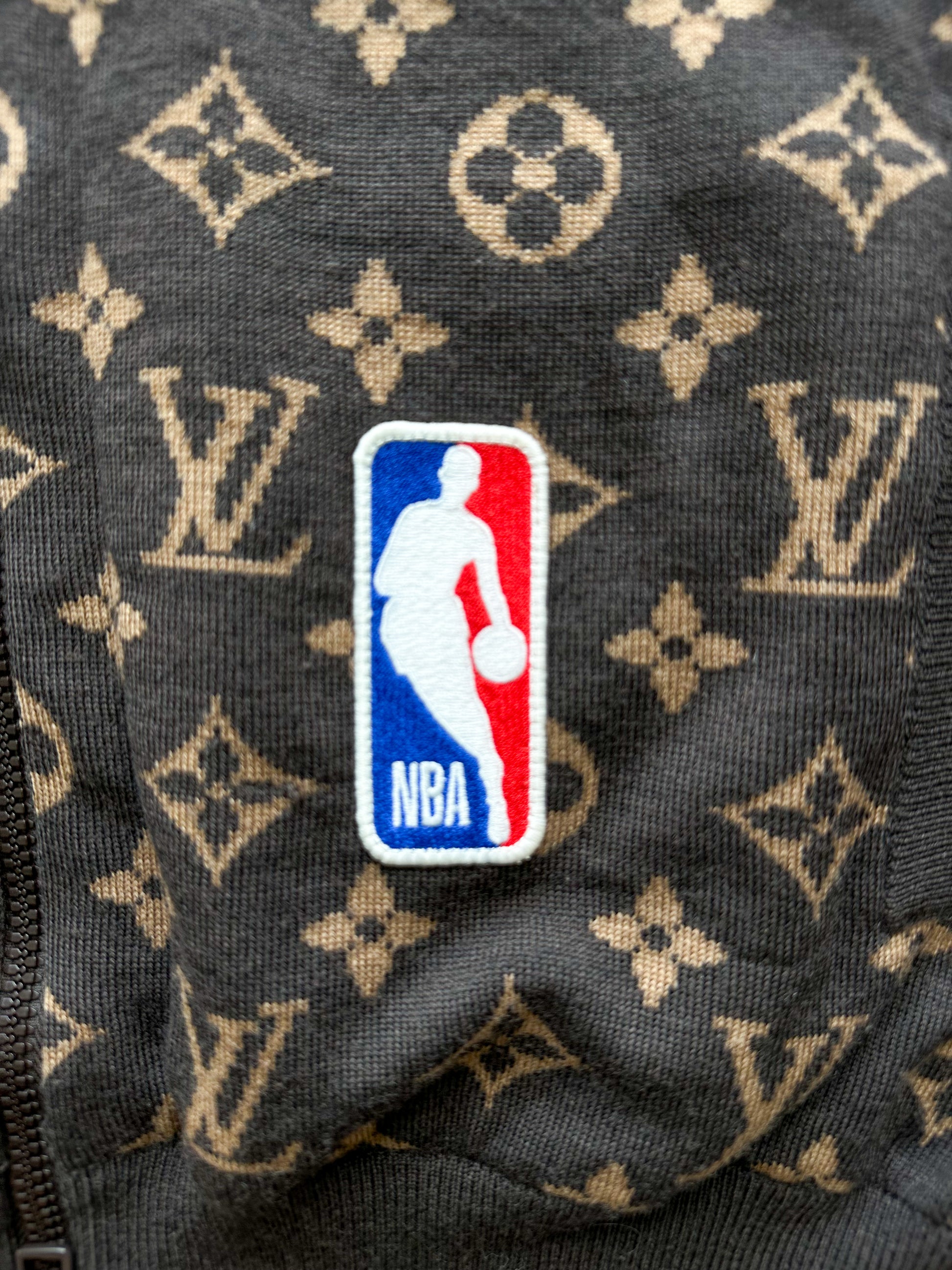 Louis Vuitton Logo Torn Ripped Dark Brown Monogram Bomber Jacket