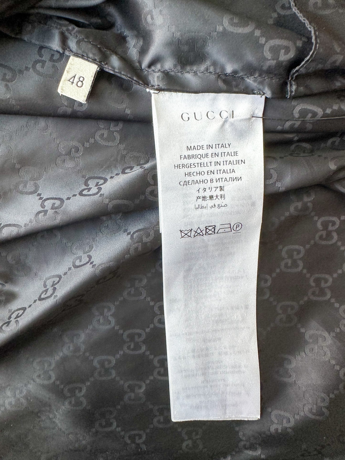 Gucci Black Monogram Jacquard Puffer Jacket – Savonches