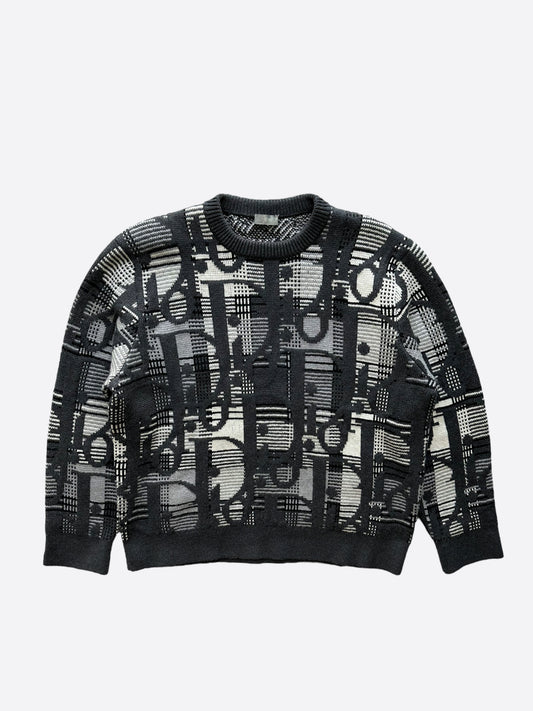 Dior Black & Grey Oblique Knit Sweater