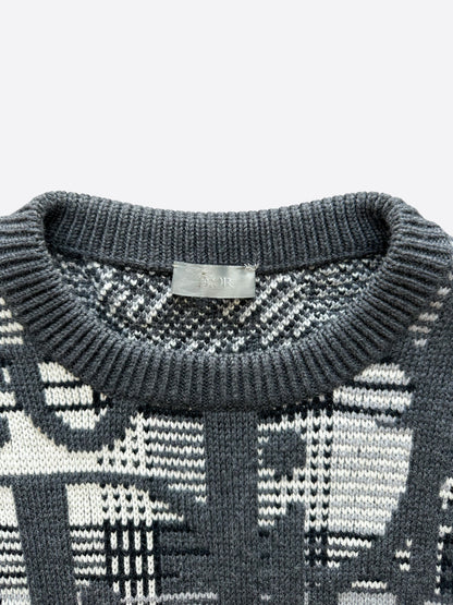 Dior Black & Grey Oblique Knit Sweater