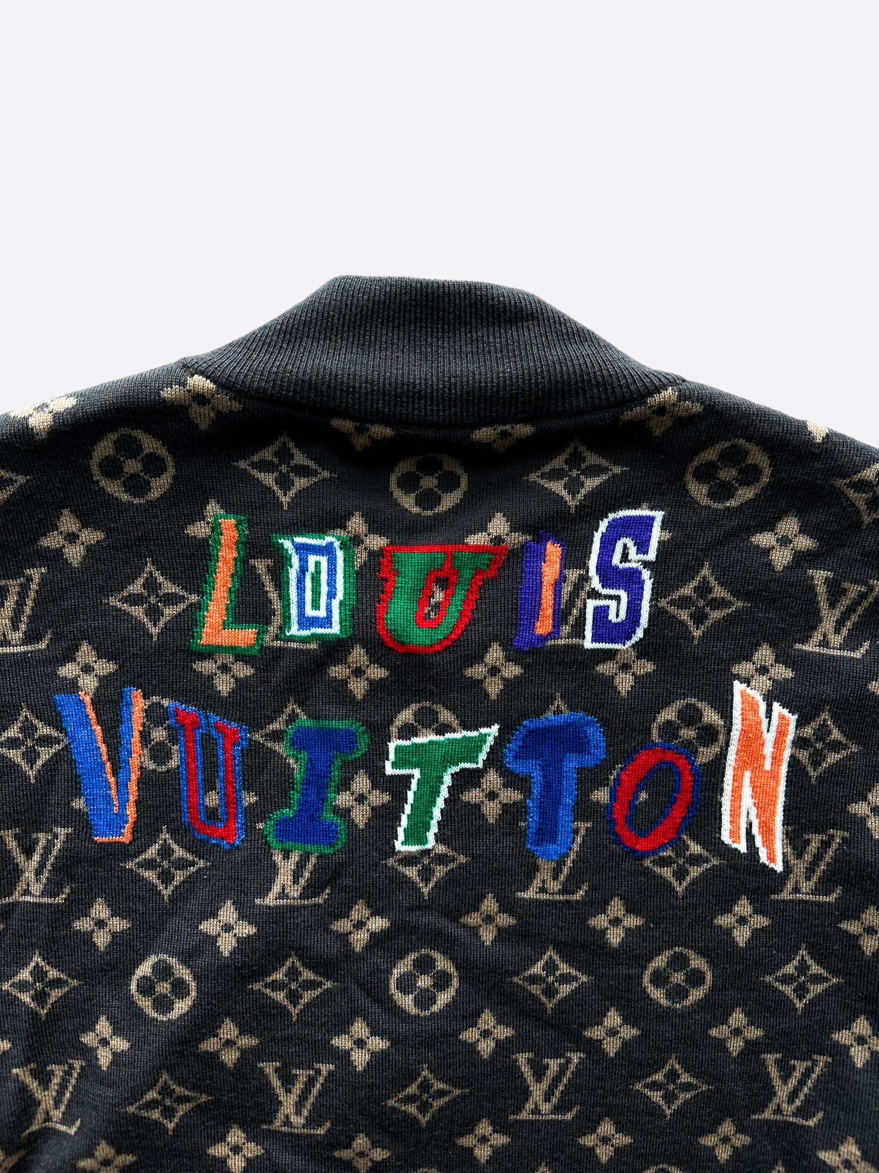 Louis Vuitton x NBA Brown Monogram Jacquard Wool Zip Front Jacquard XL  Louis Vuitton