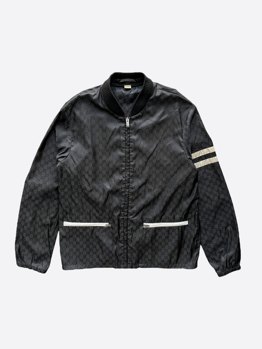 Gucci Black Monogram Bomber Jacket