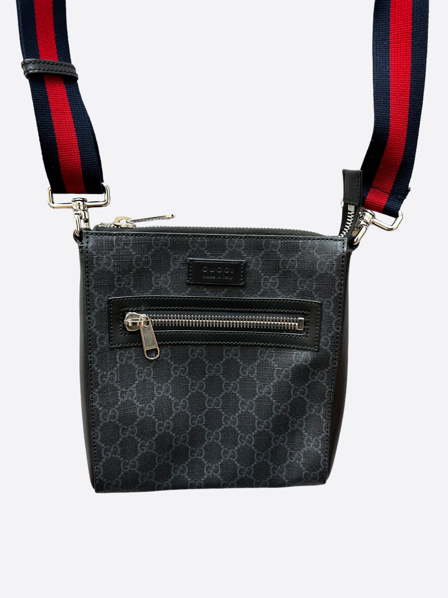 Gucci Black GG Monogram Small Messenger Bag