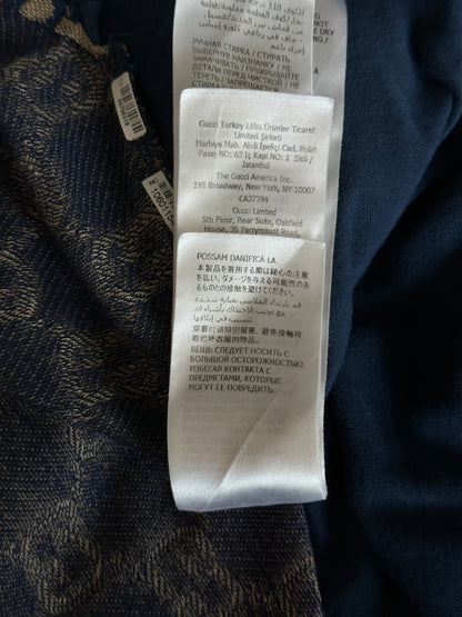 Gucci Navy & Tan GG Monogram Polo Shirt