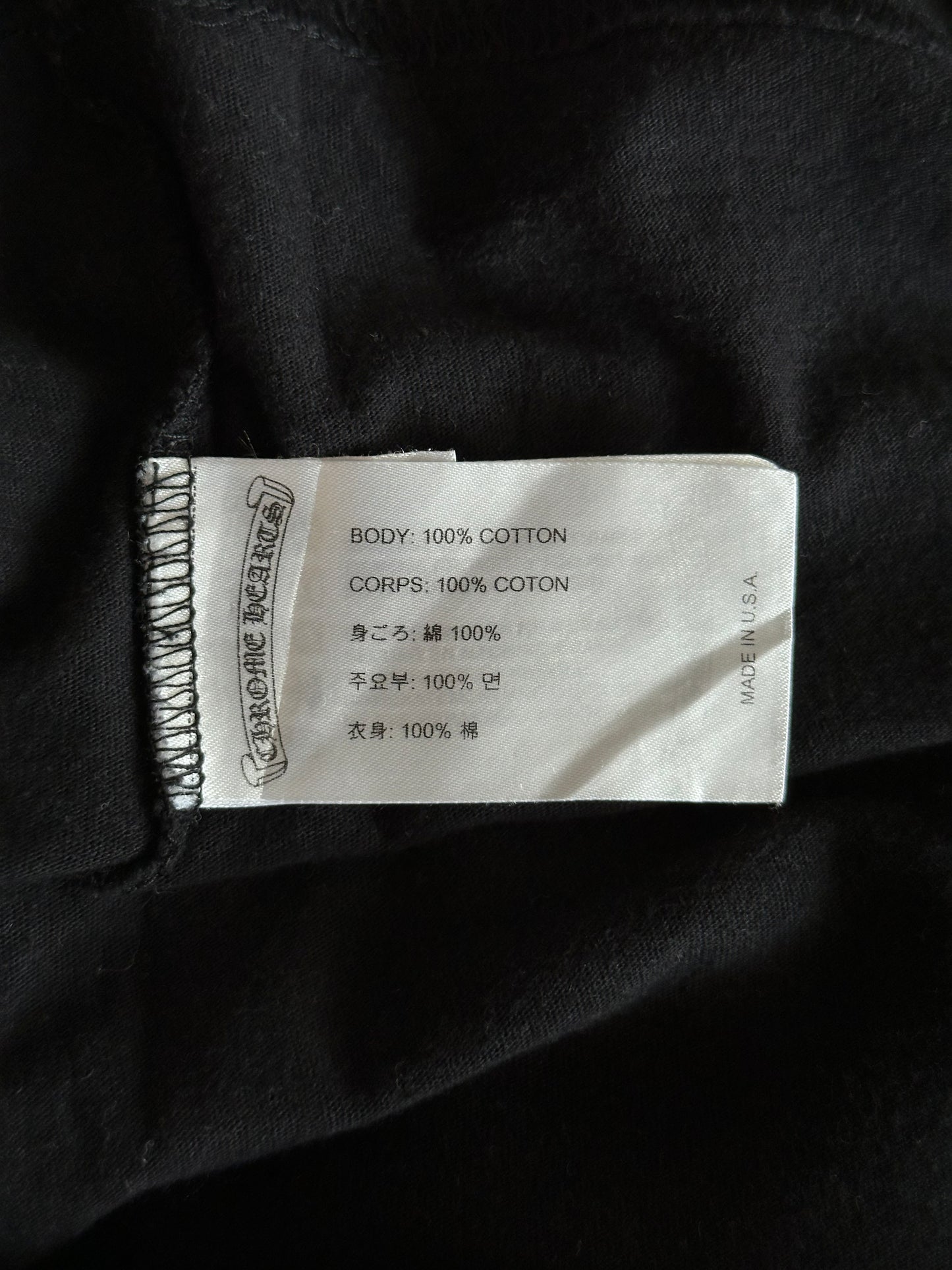 Chrome Hearts Black & White Neck Logo T-Shirt
