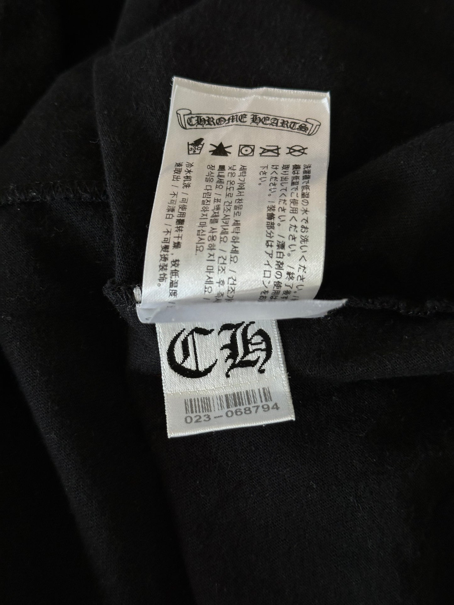 Chrome Hearts Black & White Neck Logo T-Shirt