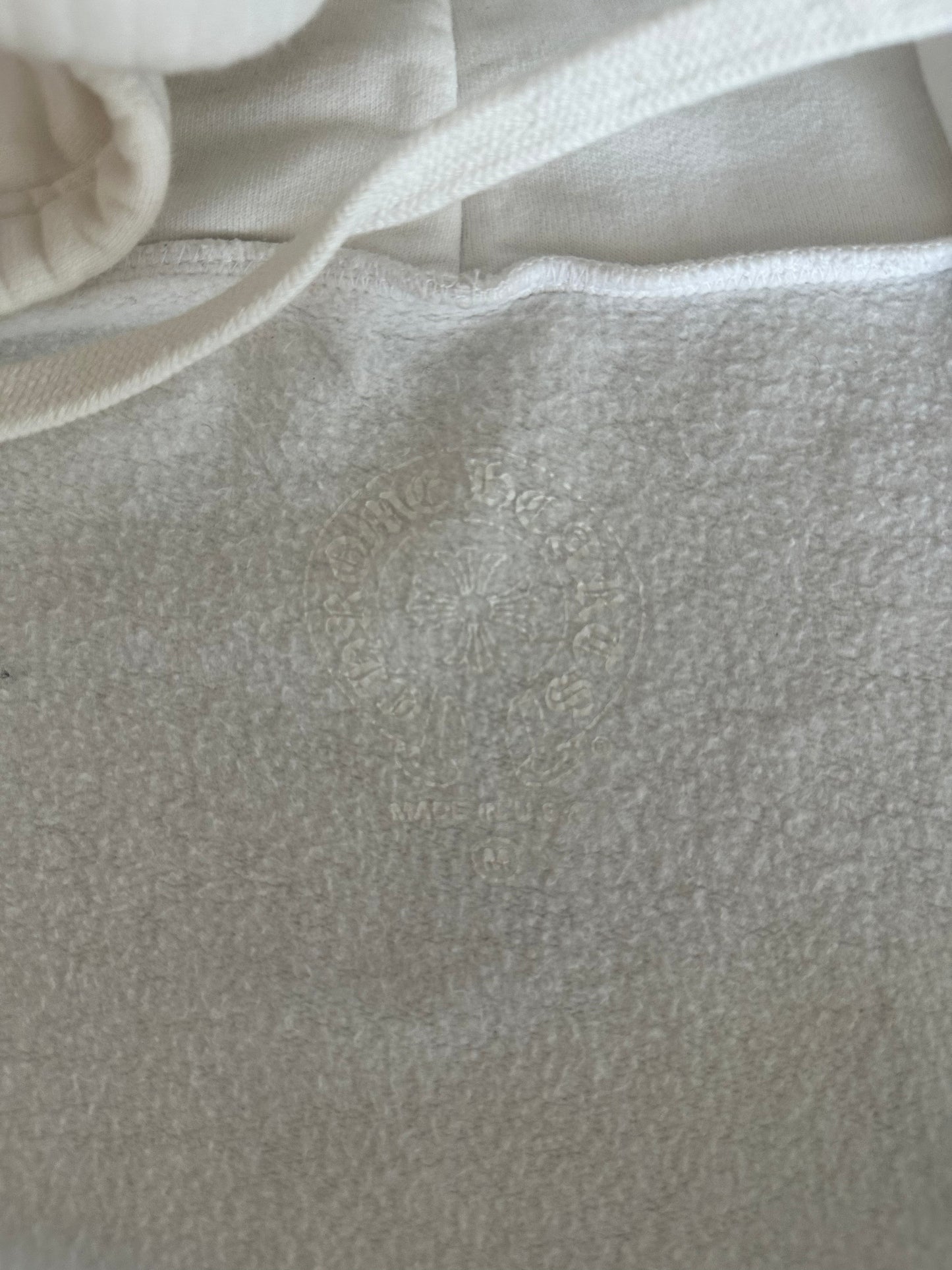 Chrome Hearts White Glow In The Dark Horseshoe Logo Zip Up Hoodie