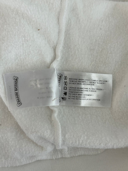 Chrome Hearts White Glow In The Dark Horseshoe Logo Zip Up Hoodie
