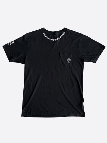 Chrome Hearts Black & White Neck Logo T-Shirt