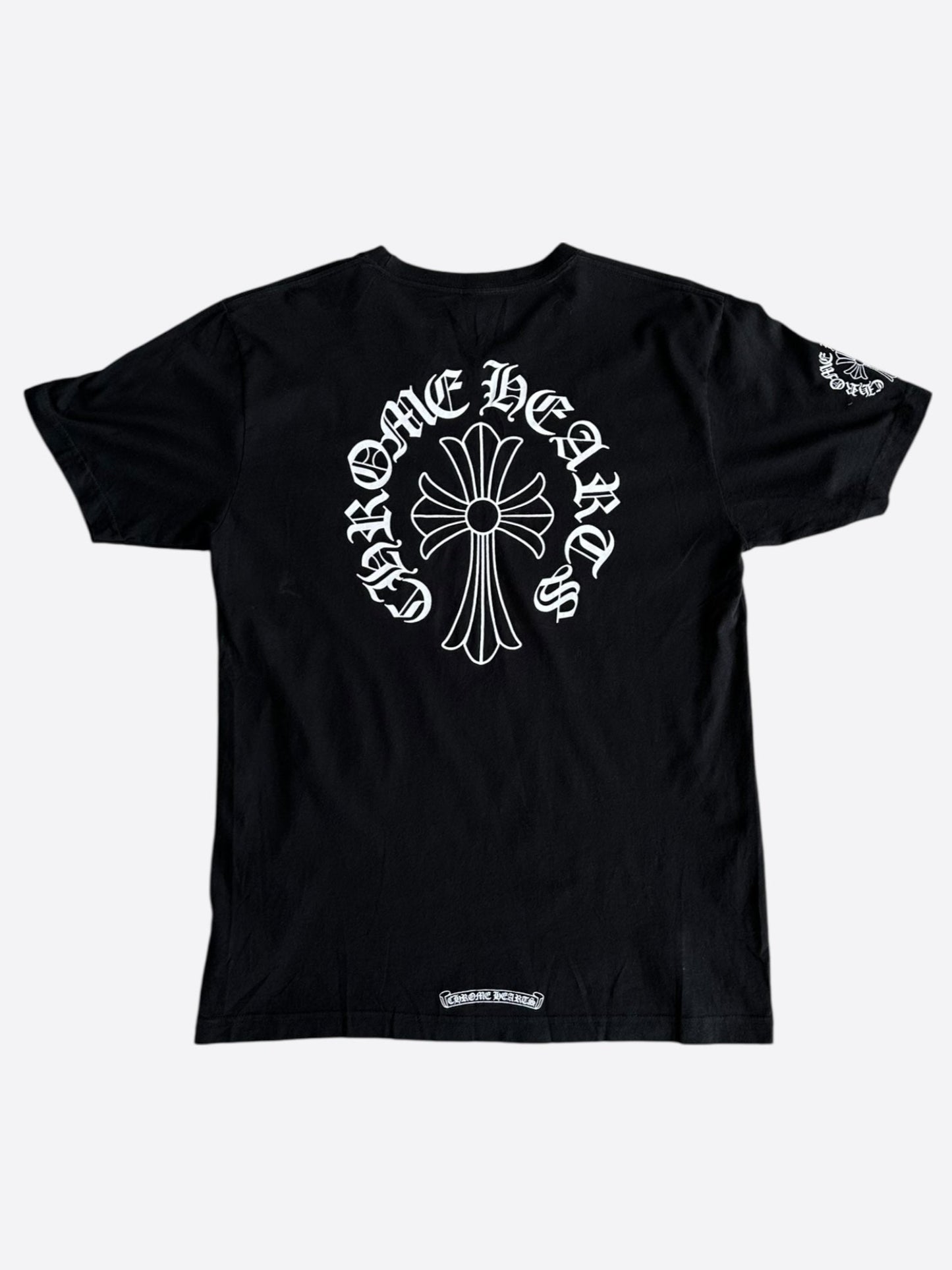 Chrome Hearts Black & White Neck Logo T-Shirt