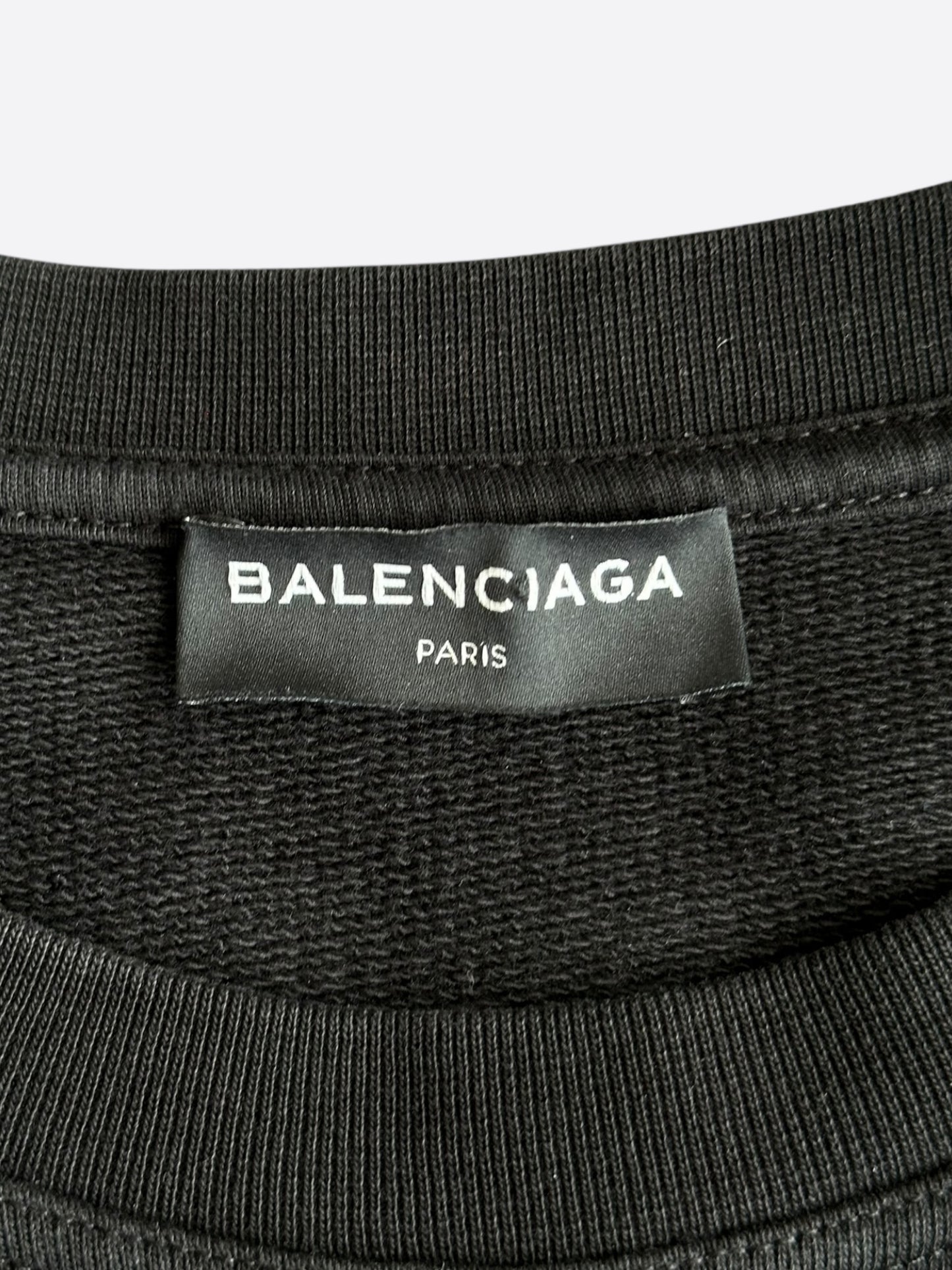 Balenciaga Black & Yellow Homme Embroidered Logo Sweater
