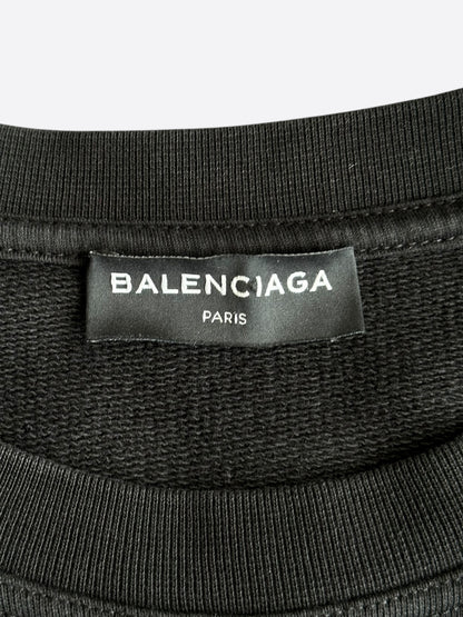 Balenciaga Black & Yellow Homme Embroidered Logo Sweater