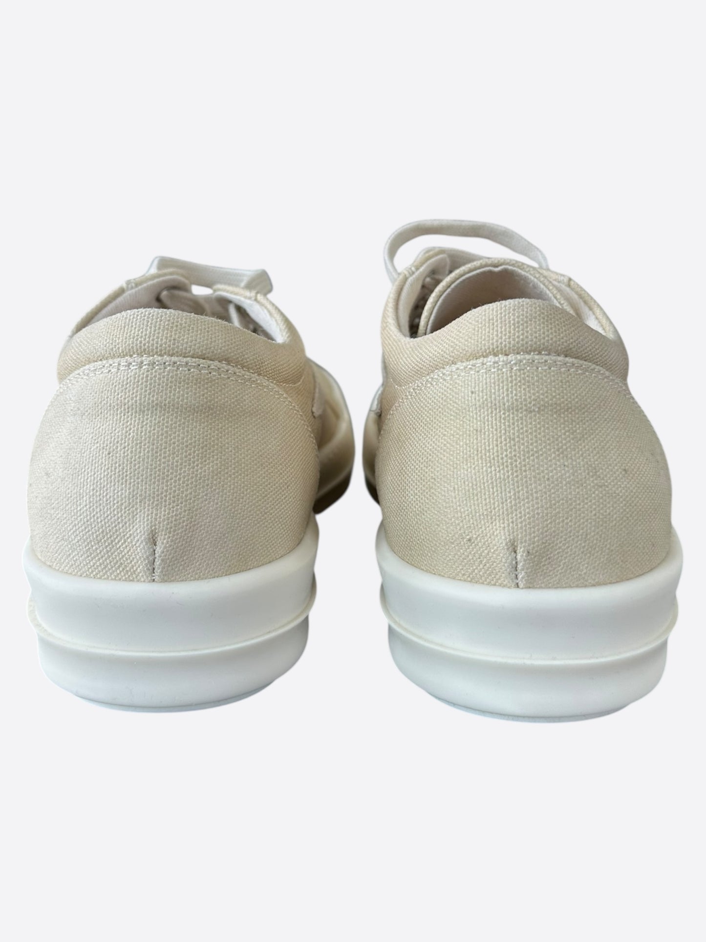 Rick Owens Beige & White Vintage Low Top Sneakers
