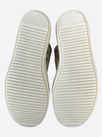Rick Owens Cracked Milk Low Top Sneakers