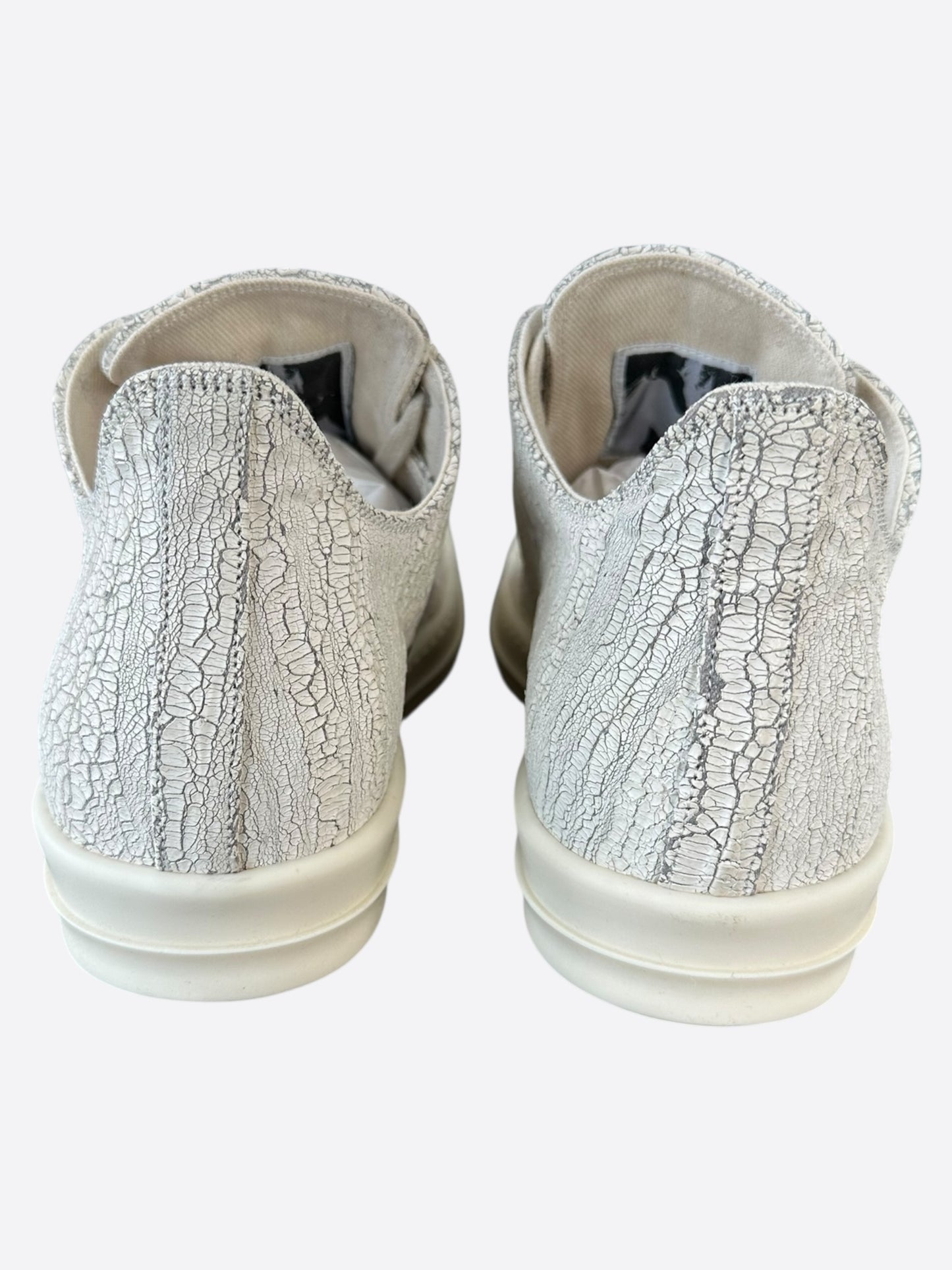 Rick Owens Cracked Milk Low Top Sneakers