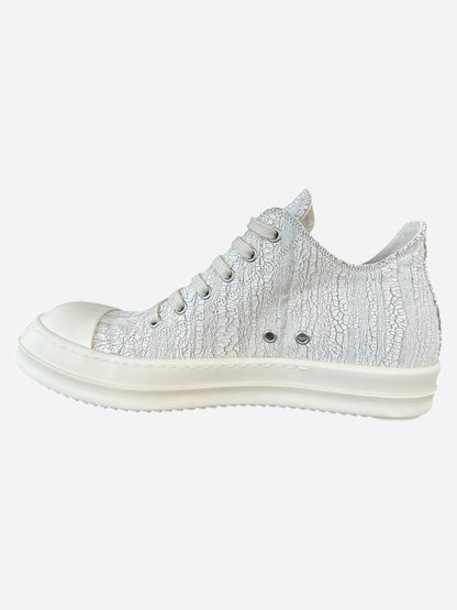 Rick Owens Cracked Milk Low Top Sneakers
