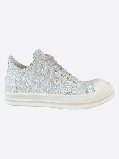 Rick Owens Cracked Milk Low Top Sneakers