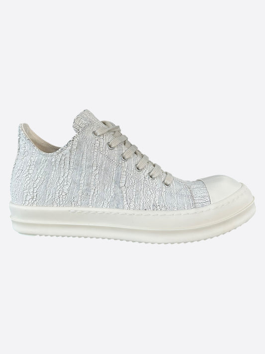 Rick Owens Cracked Milk Low Top Sneakers