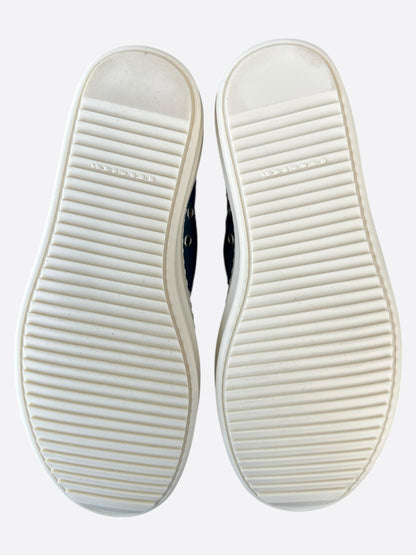Rick Owens Blue Denim Low Top Sneakers