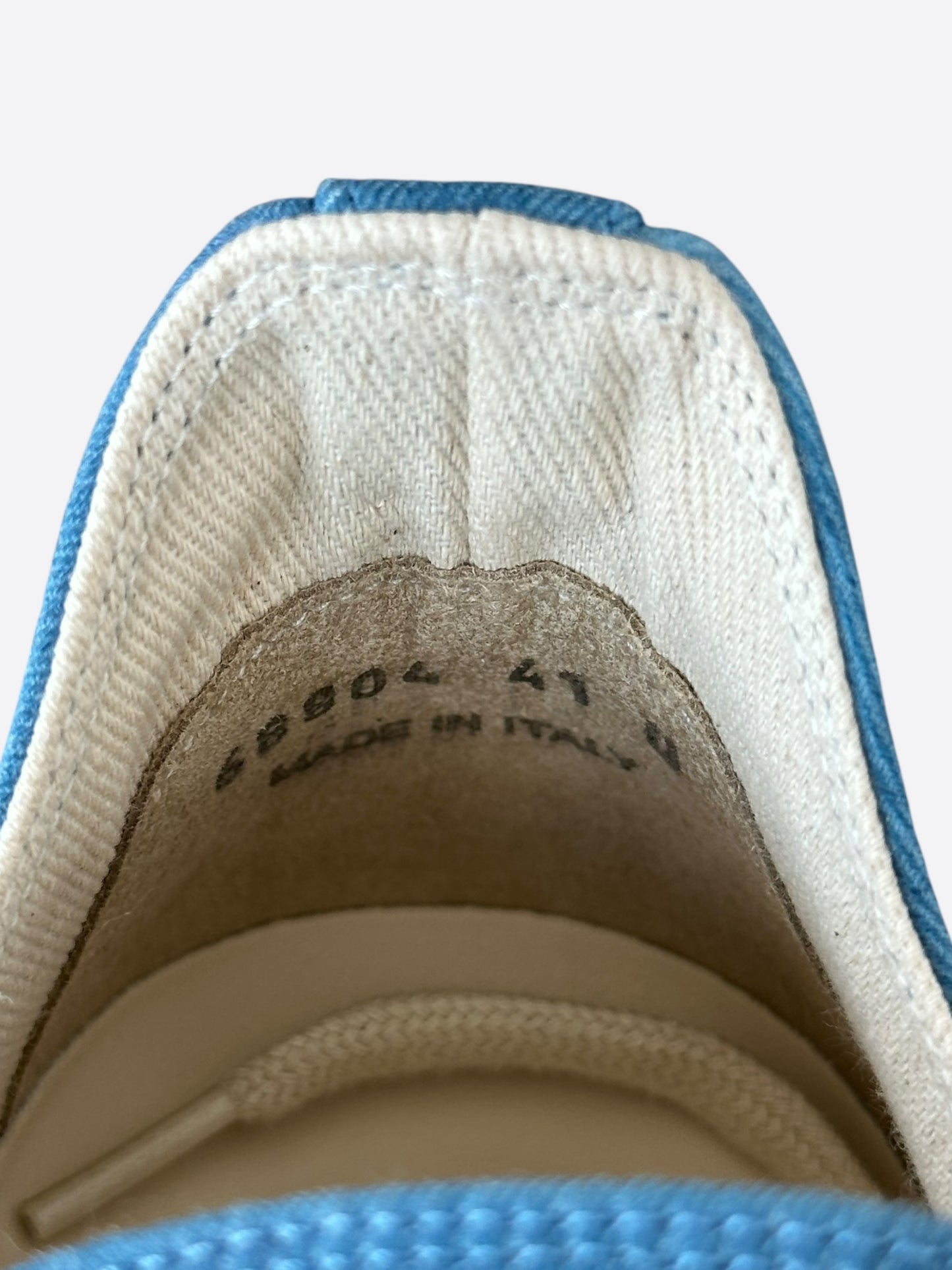 Rick Owens Blue Denim Low Top Sneakers