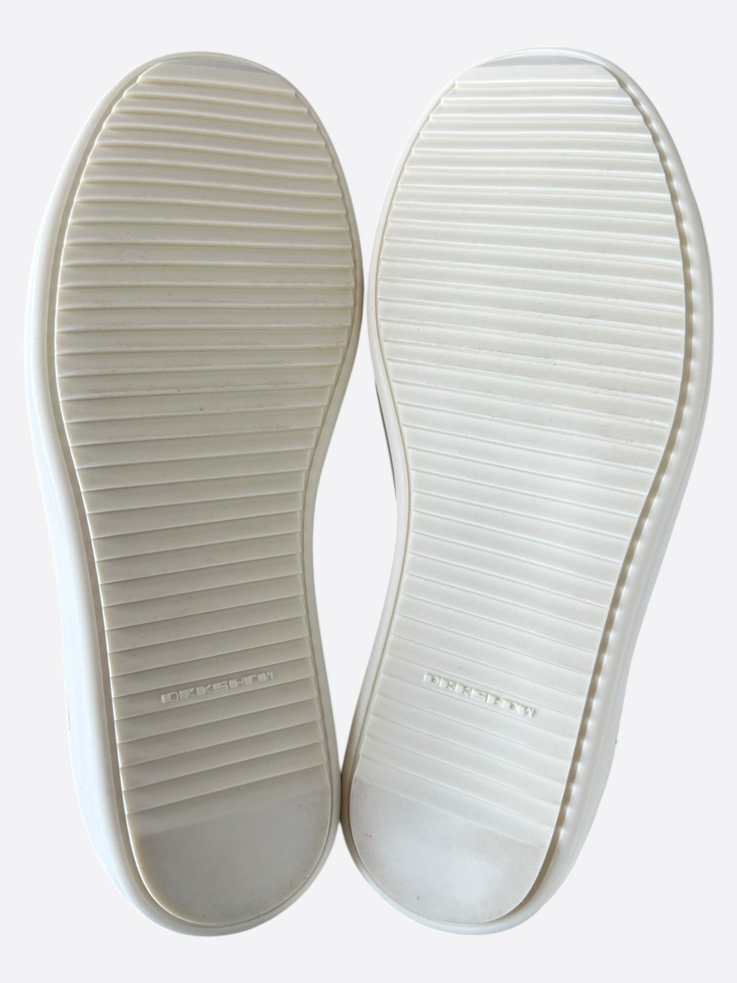 Rick Owens Beige & White Vintage Low Top Sneakers