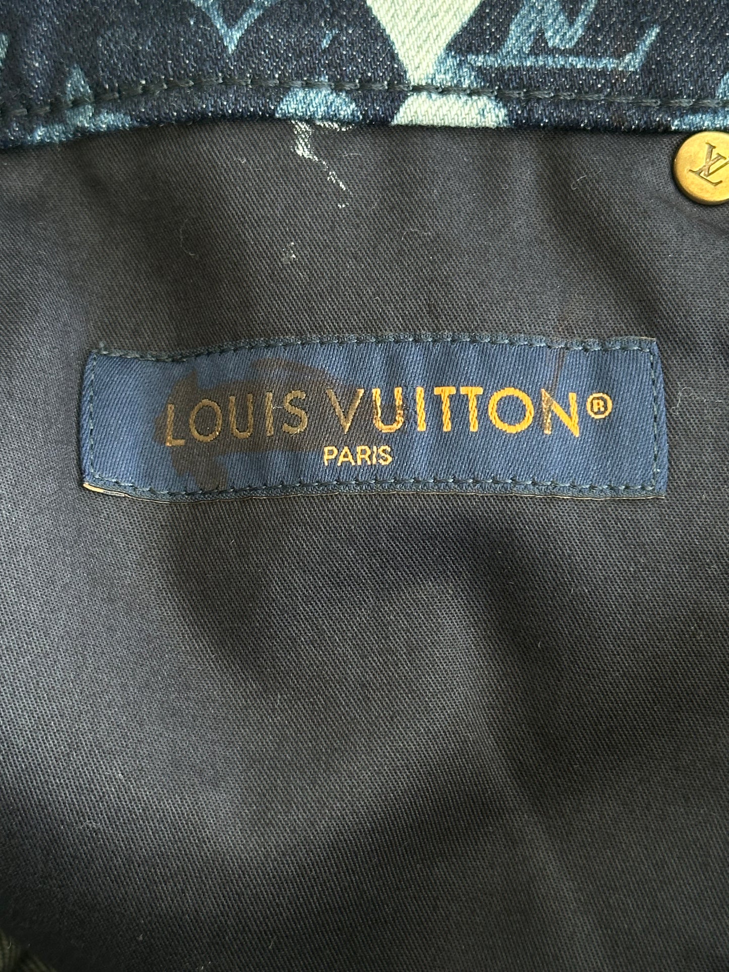 Louis Vuitton Blue Floral Monogram Jeans