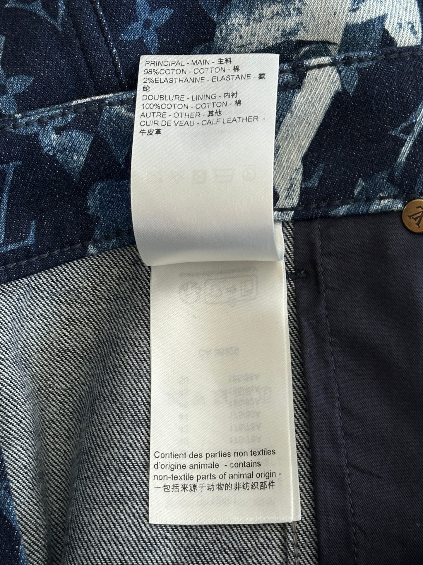 Louis Vuitton Blue Floral Monogram Jeans