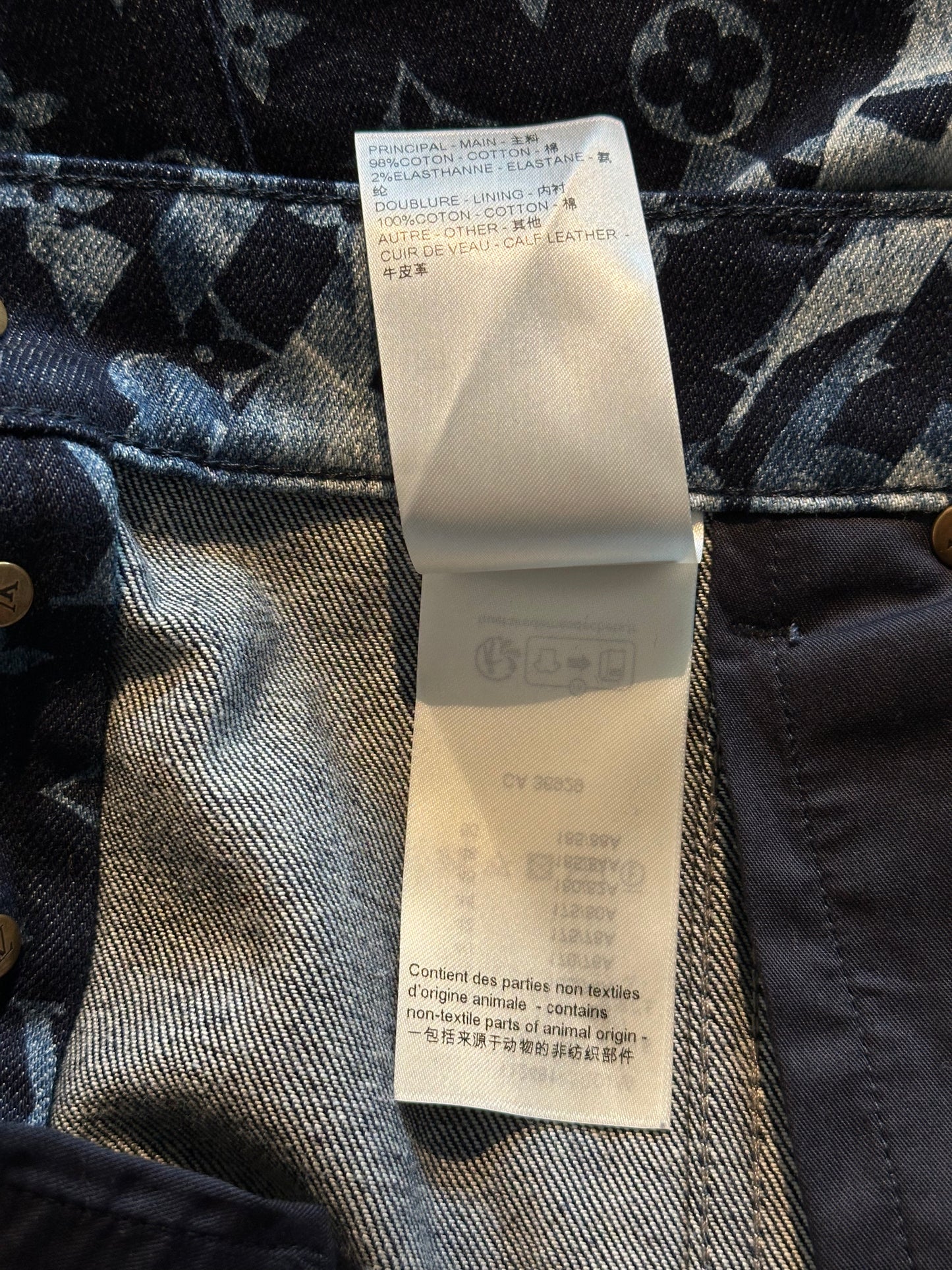 Louis Vuitton Blue Floral Monogram Jeans