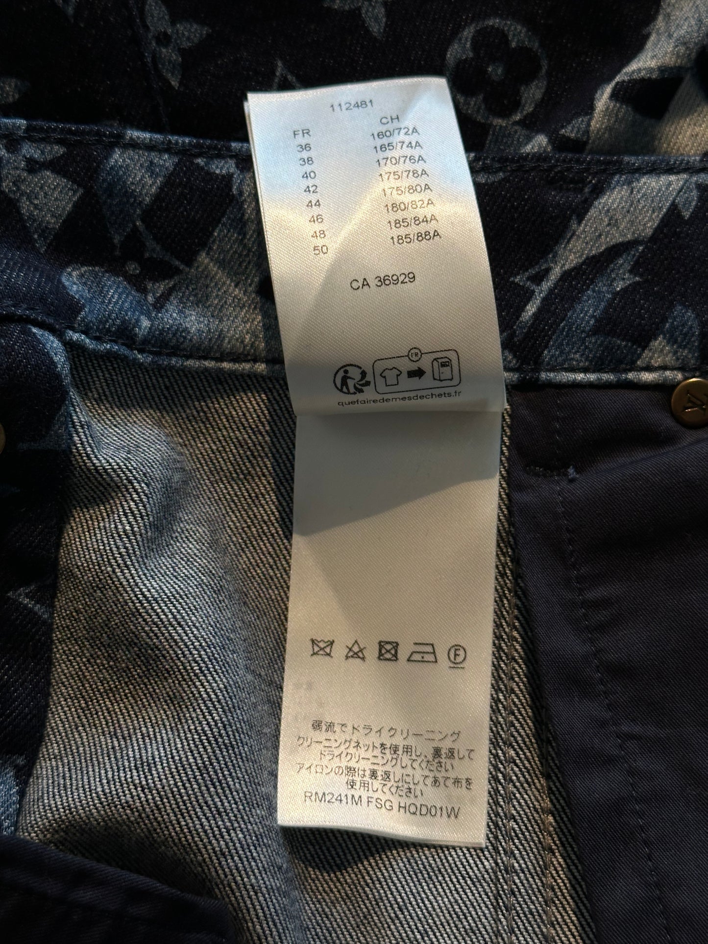 Louis Vuitton Blue Floral Monogram Jeans