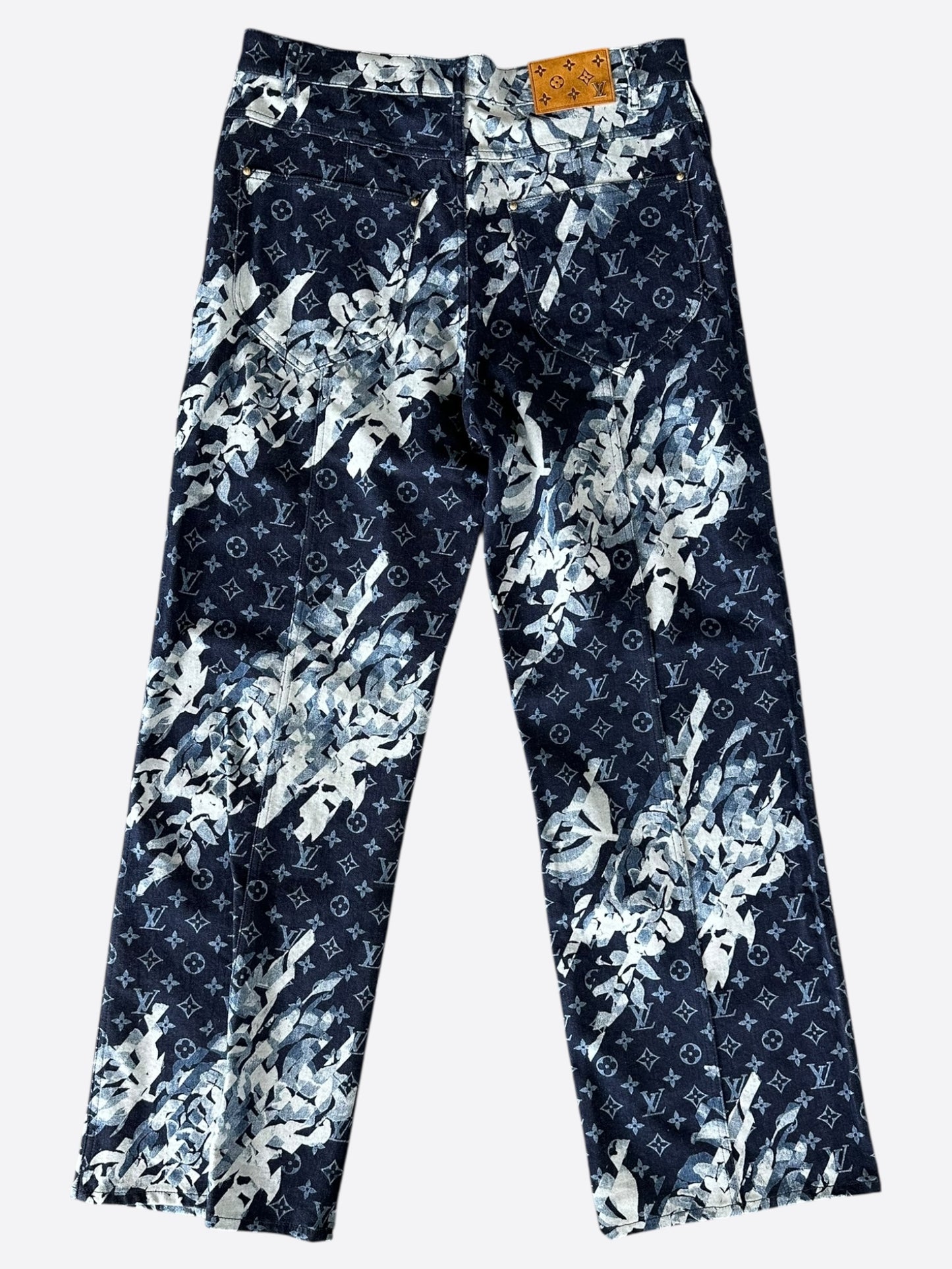 Louis Vuitton Blue Floral Monogram Jeans