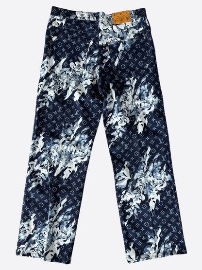 Louis Vuitton Blue Floral Monogram Jeans