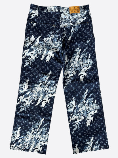 Louis Vuitton Blue Floral Monogram Jeans