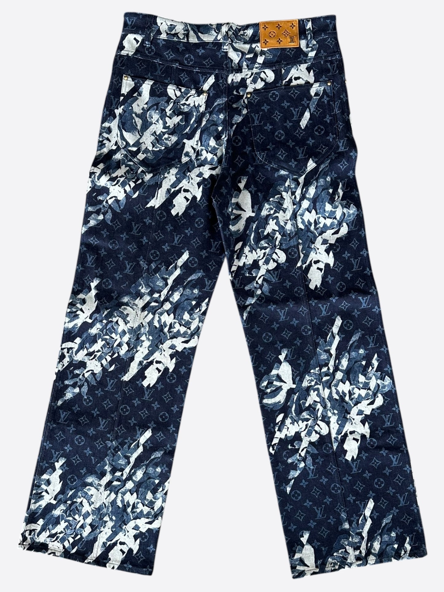 Louis Vuitton Blue Floral Monogram Jeans