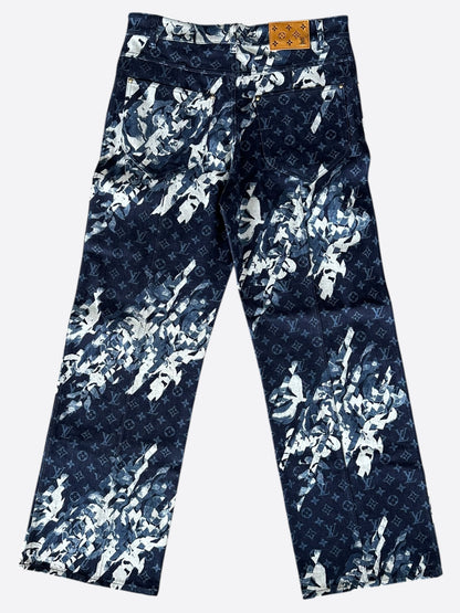 Louis Vuitton Blue Floral Monogram Jeans