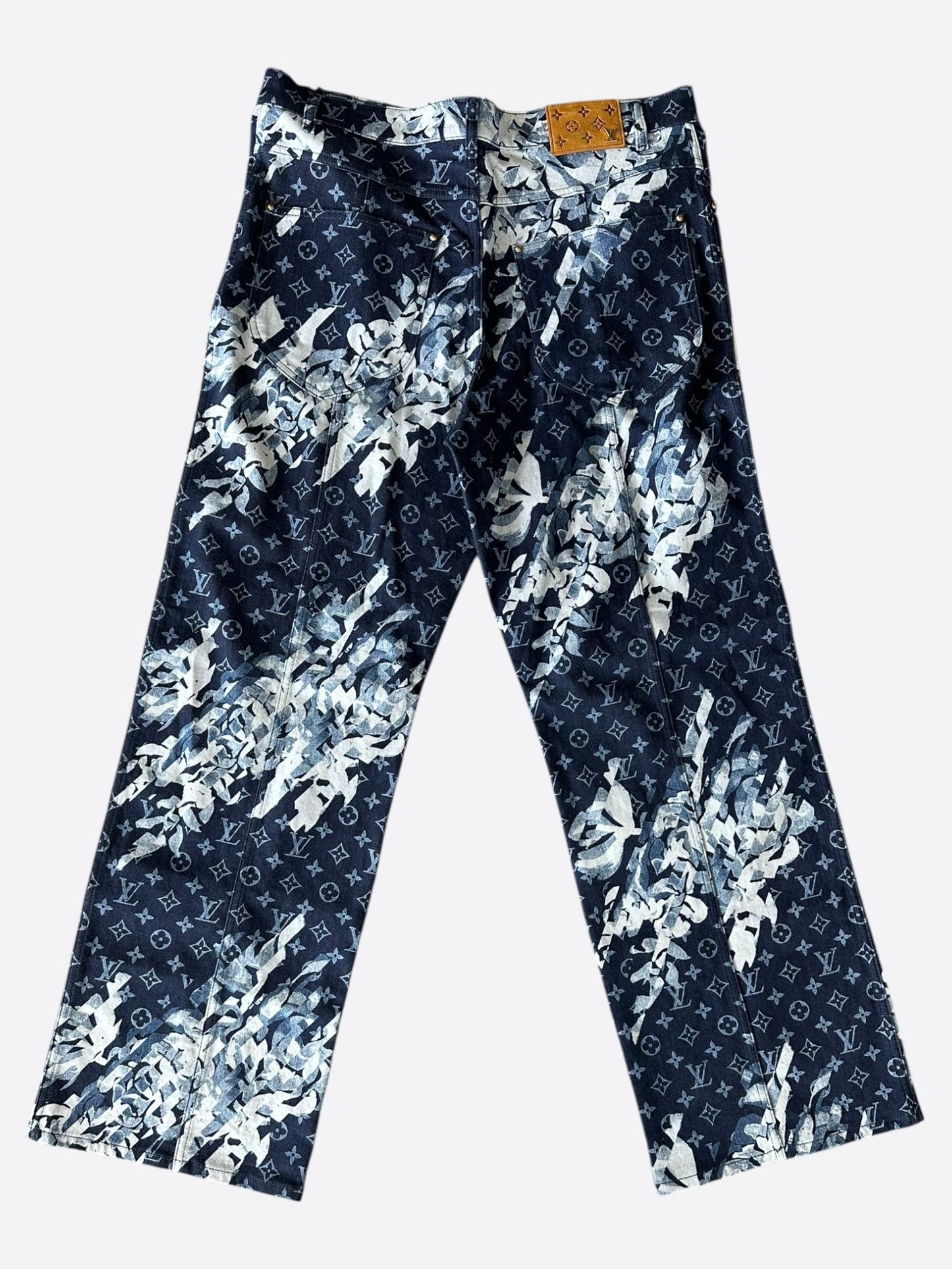 Louis Vuitton Blue Floral Monogram Jeans
