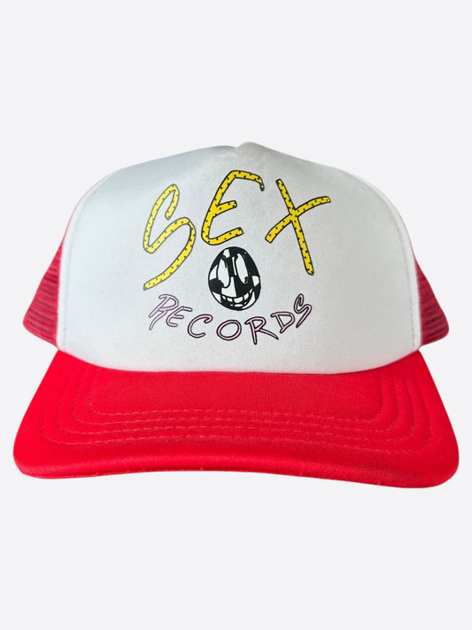 Chrome Hearts Matty Boy Red & White Sex Records Trucker Hat