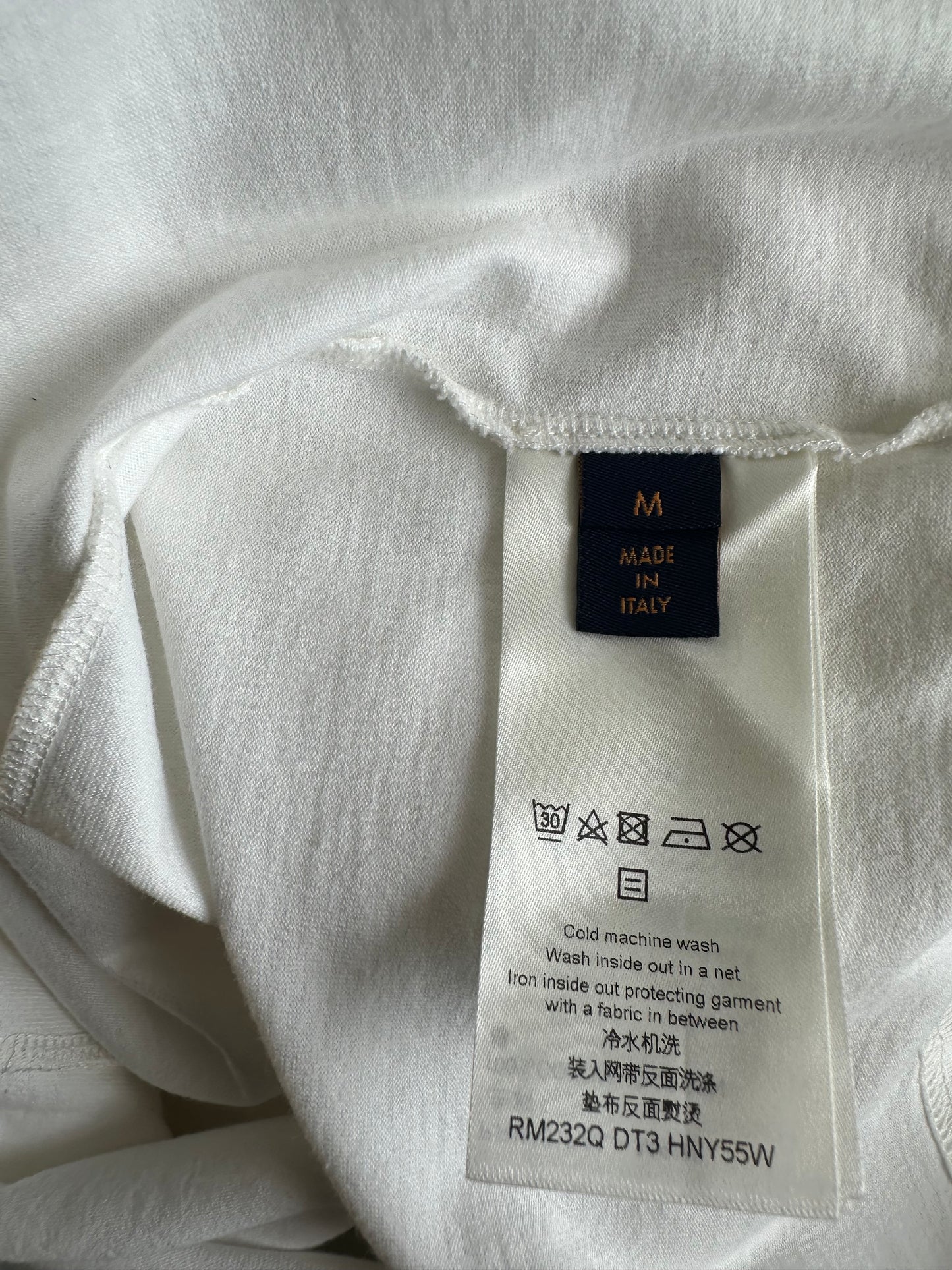 Louis Vuitton White Embossed Logo T-Shirt