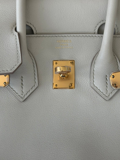 Hermes Craie Swift & Gold Hardware Birkin 25
