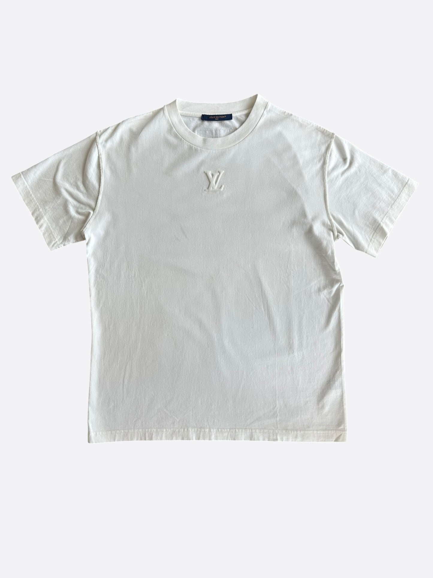 Louis Vuitton White Embossed Logo T-Shirt