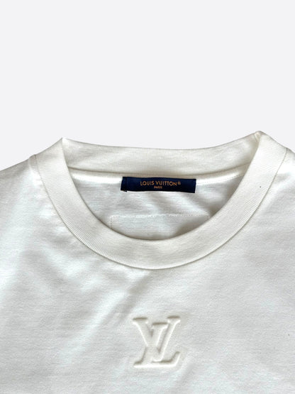 Louis Vuitton White Embossed Logo T-Shirt