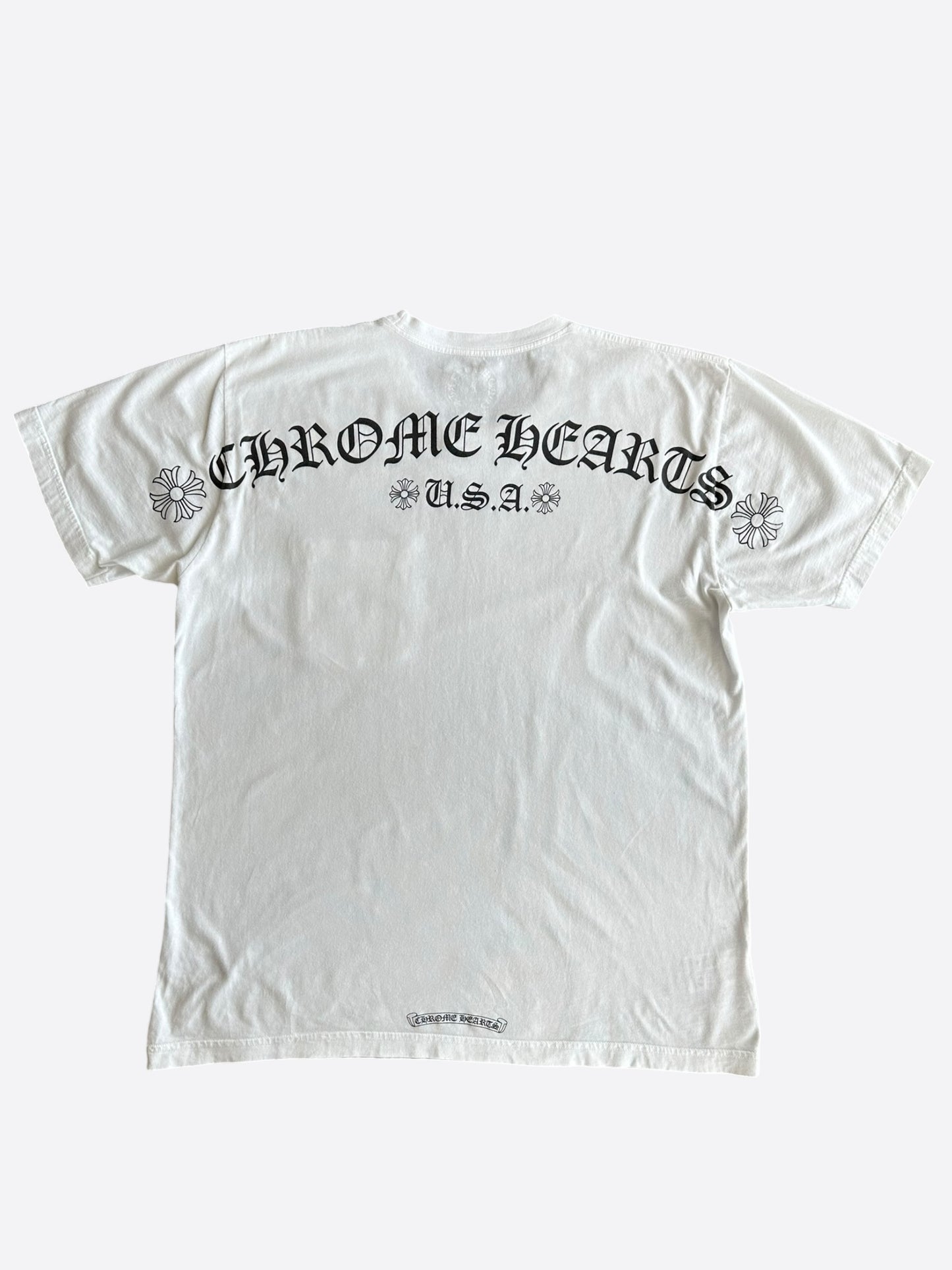 Chrome Hearts White & Black Scroll Logo T-Shirt