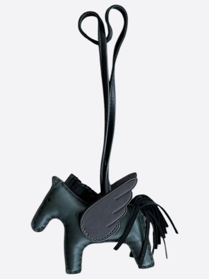 Hermes Vert Rousseau & Black Rodeo Pegase Bag Charm PM