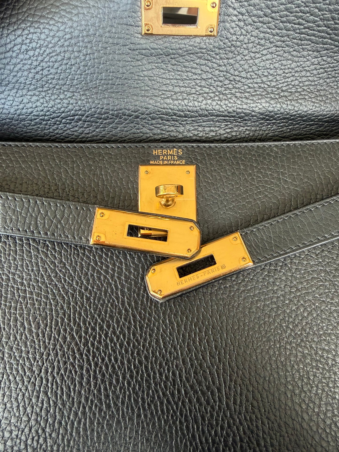 Hermes Black Togo & Gold Hardware Kelly 25