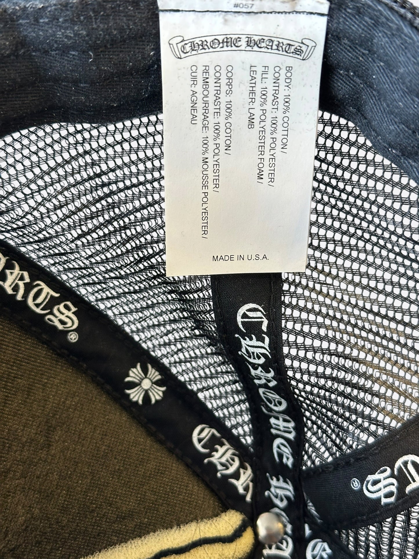 Chrome Hearts Black & White Triple Cross Patch Trucker Hat