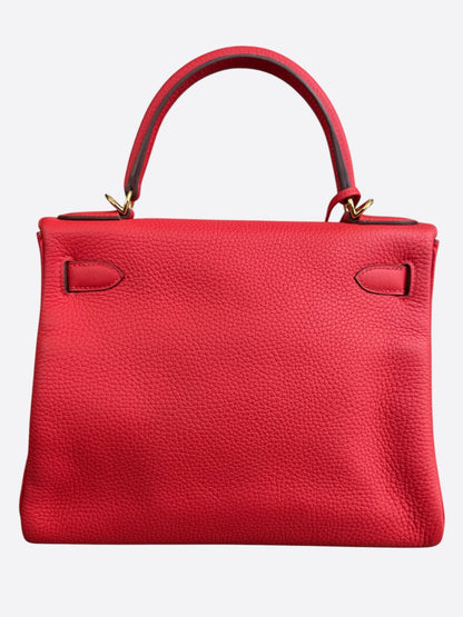 Hermes Rouge Casaque Togo & Gold Hardware Kelly 28