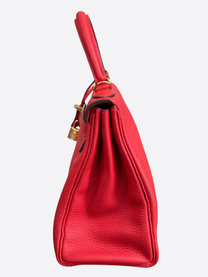 Hermes Rouge Casaque Togo & Gold Hardware Kelly 28
