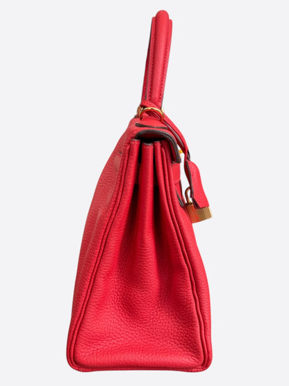 Hermes Rouge Casaque Togo & Gold Hardware Kelly 28